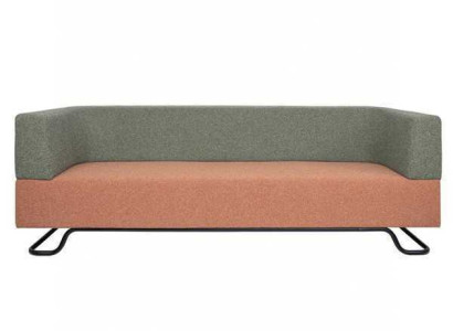 Zweifarbiges Sofa Grüner 3-Sotzer Polster Wohnzimmer Designer Couch